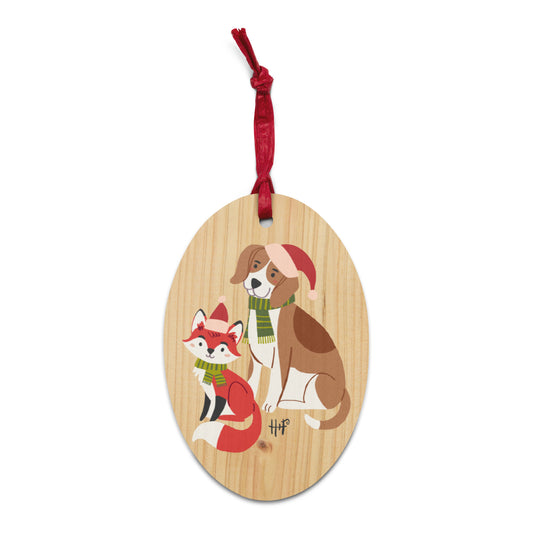 Hound + Fox Wooden Christmas Ornaments